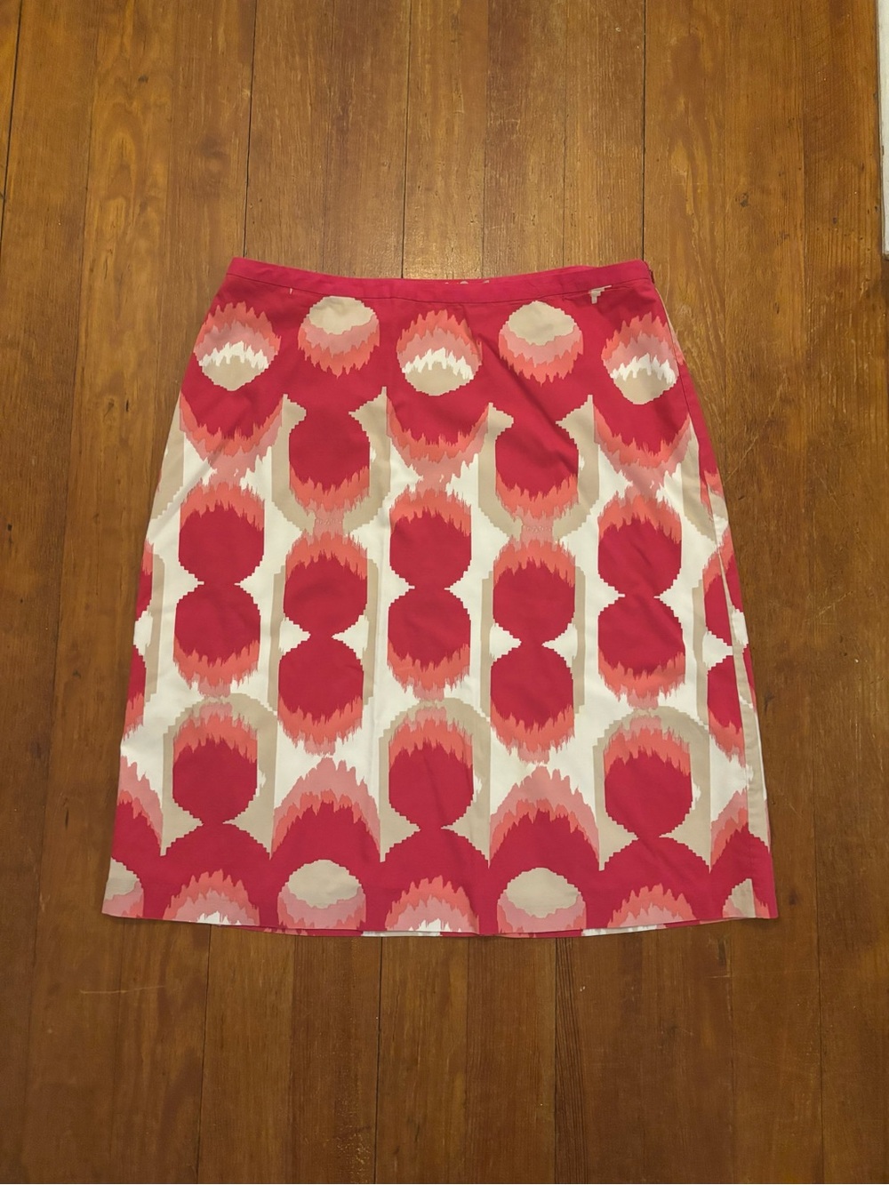 Boden Pink and Cream Printed Pencil Skirt